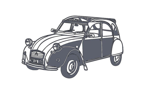 Plaque murale Voiture 2 chevaux