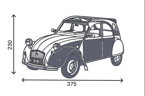 Plaque murale Voiture 2 chevaux