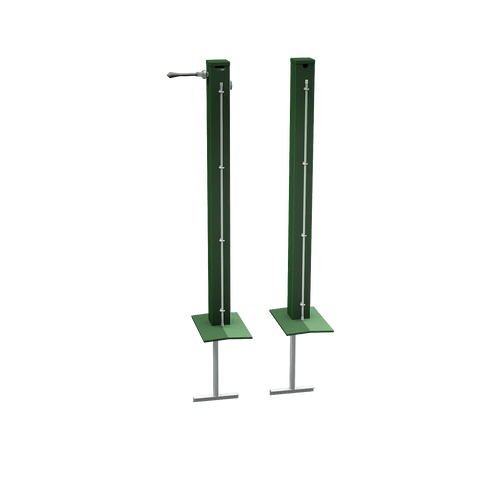 Paire de poteaux de tennis 80x80 sur platine à sceller