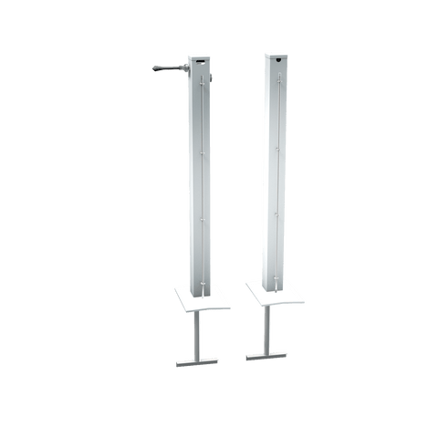 Paire de poteaux de tennis 80x80 sur platine à sceller