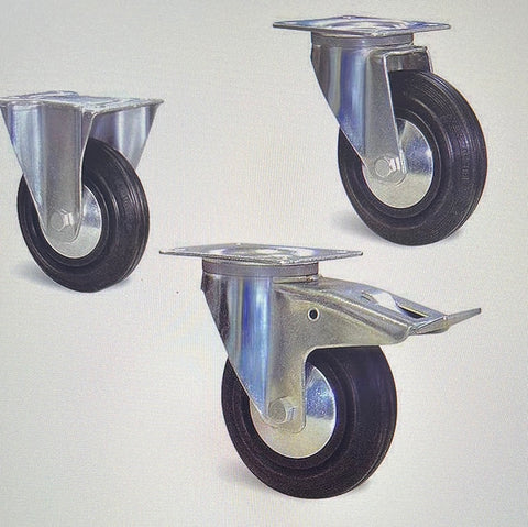Roulettes diam 80 pivotante avec frein pour brasero 750 et 1000