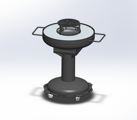 Brasero barbecue plancha Grandgousier 750 rond sur pieds