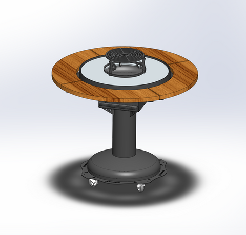 Brasero GGR750BPR barbecue plancha Grandgousier 750 rond bois PIEDS ROND