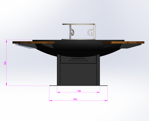 Brasero barbecue plancha Grandgousier 1500 rond bois diamètre 2700