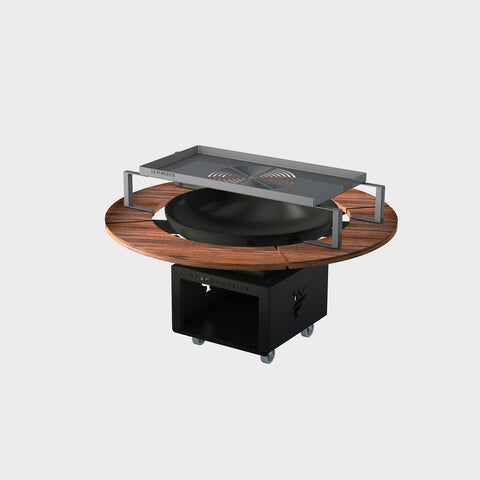 Braséro barbecue plancha Grandgousier 750 H600 rond bois