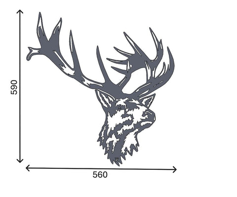 Plaque murale Cerf 2 560 x 590