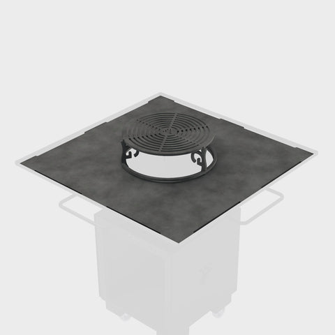Plaque de cuisson ep 12 pour Grandgousier 1000X1000 carré avec grille centrale réversible