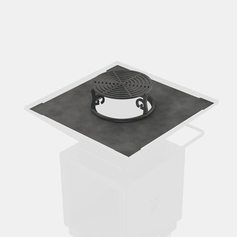 Plaque de cuisson ep12 pour Grandgousier 750X750 Carré avec grille centrale réversible