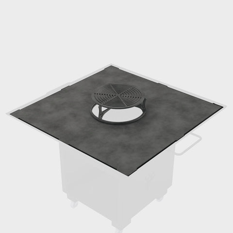 Plaque de cuisson ep12 pour Grandgousier 1250X1250 Carré avec grille centrale réversible