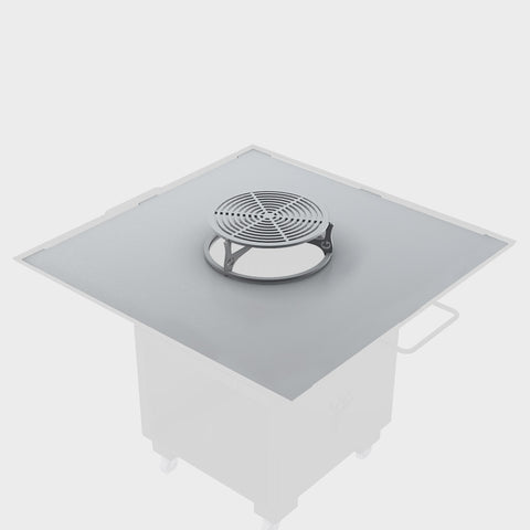 Plaque de cuisson ep12 pour Grandgousier 1250X1250 Carré avec grille centrale réversible