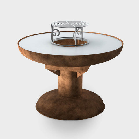 Brasero barbecue plancha Grandgousier 1500 rond sur pieds