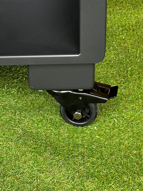 Roulette diam 80 pivotante avec frein noire pour brasero 750 et 1000