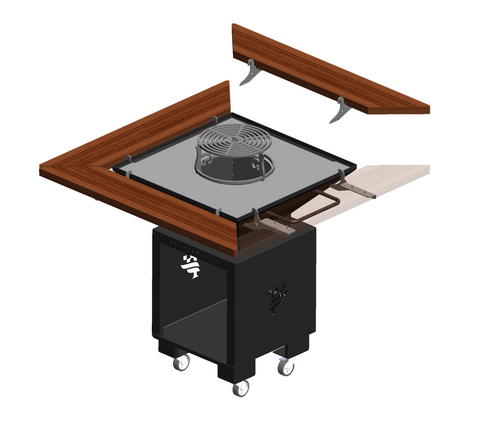 Couronne bois pour brasero 750 x 750 carré (en 4 éléments )