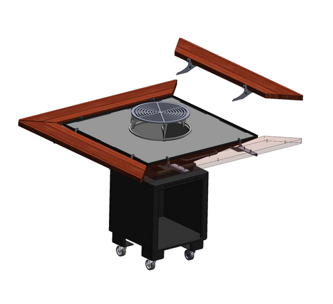 Couronne bois pour brasero 1000 x 1000 carré (en 4 éléments )