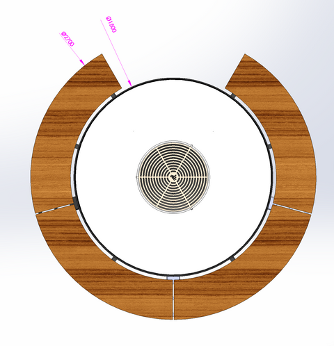 Brasero barbecue plancha Grandgousier 1500 rond bois diamètre 2700
