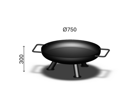 Brasero 3 pieds diamètre 750 hauteur 300