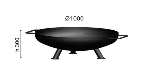 Brasero 3 pieds diamètre 1000 hauteur 300